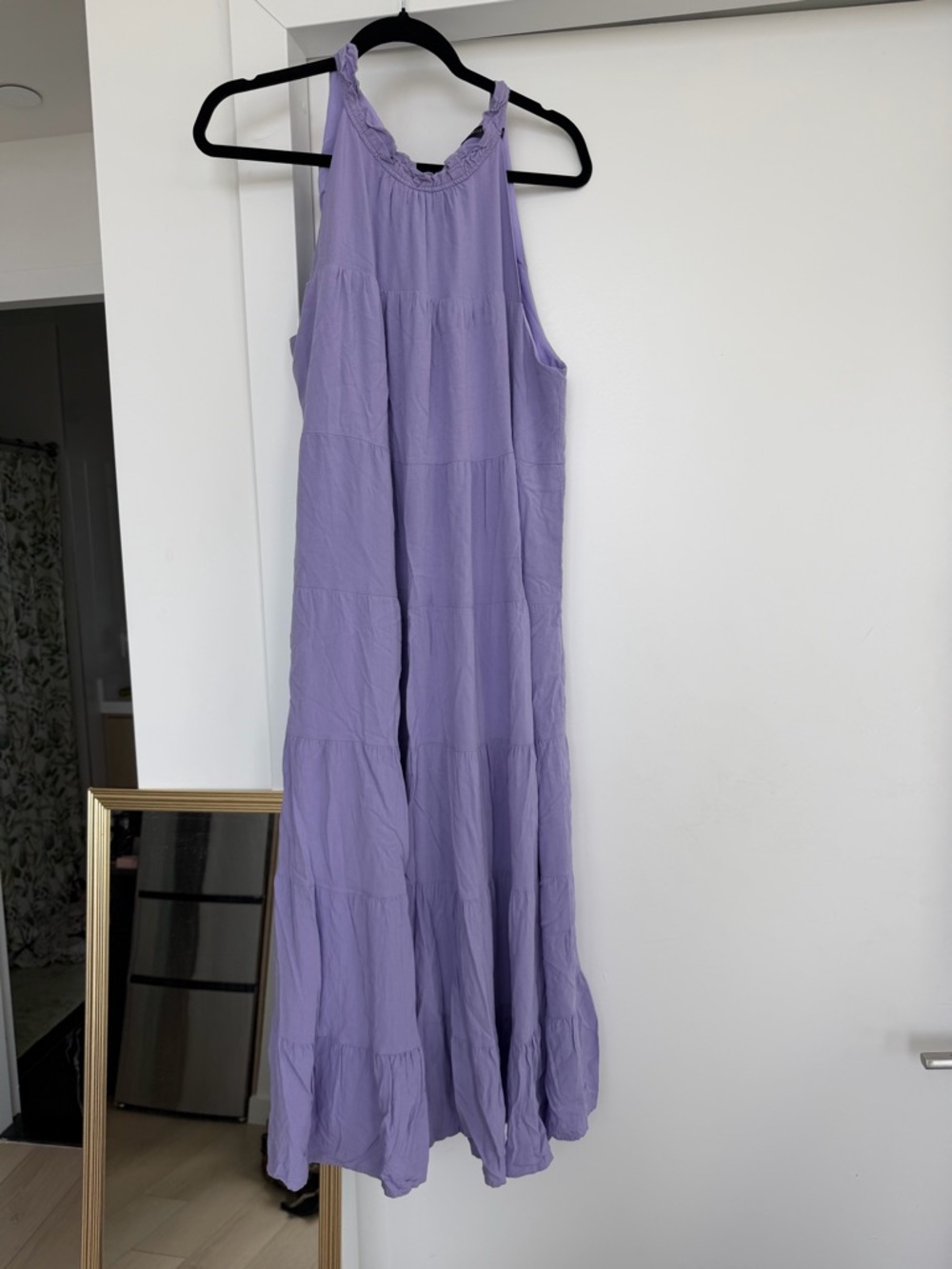 Lightweight Lavender Tiered Maxi Dress - Halter